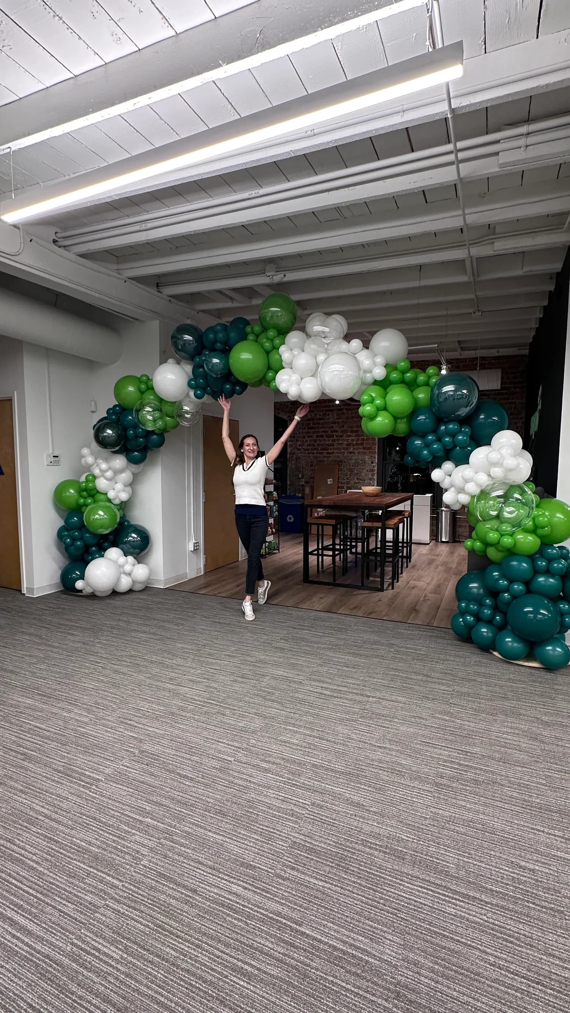 Corporate event décor by Balloon Décor: organic balloon arch, Downtown San Francisco — view 6.