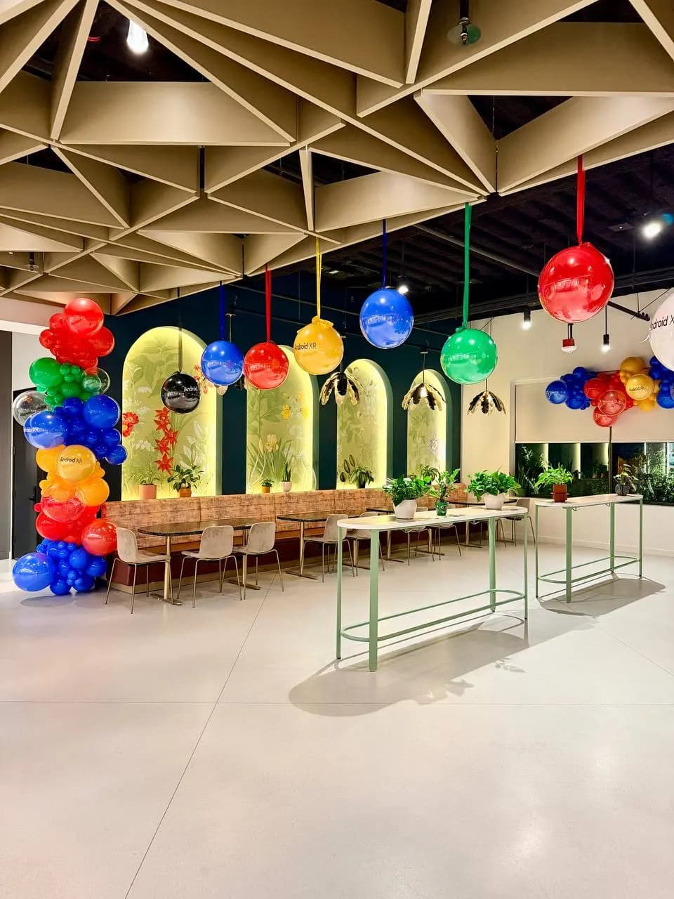 Branded corporate balloon installation for Google at the Office Opening in Sunnyvale, California.