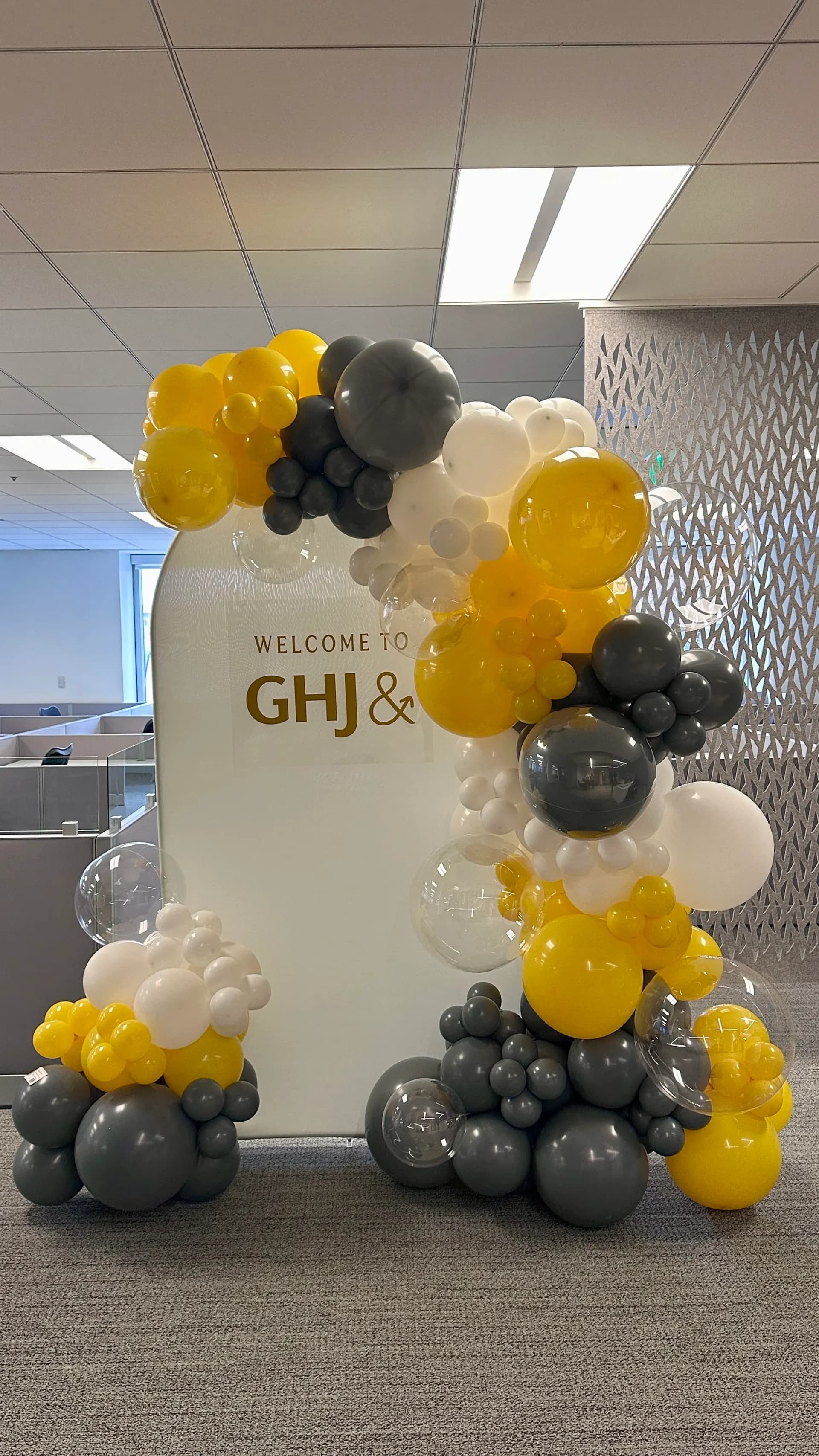 Professional grand-opening balloon décor produced by Balloon Décor for a corporate client in San Jose, California, view 3.