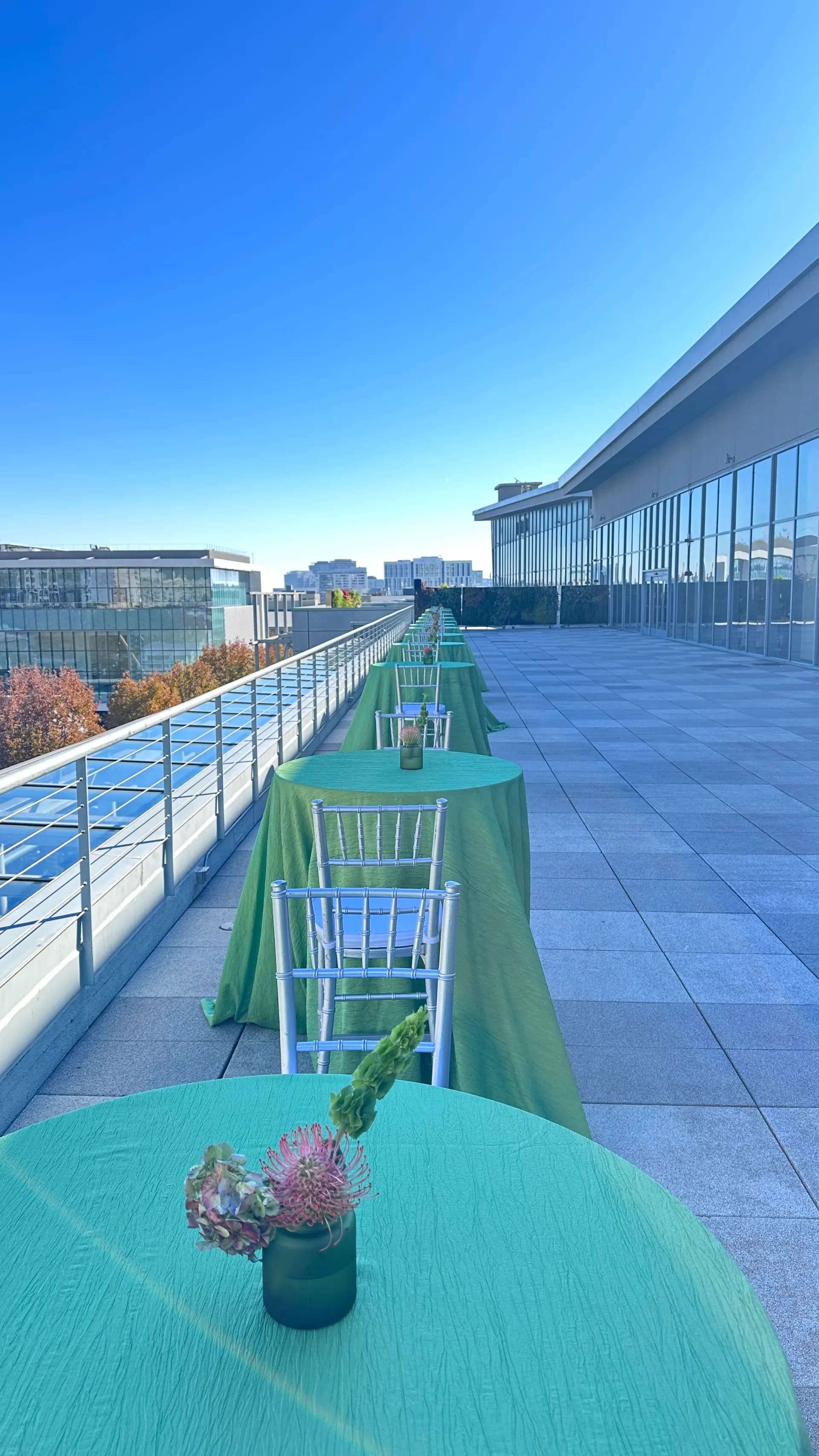 Emerald City and Glinda themed arches and centerpieces produced by Balloon Décor for a corporate client in San Francisco, California, view 3.