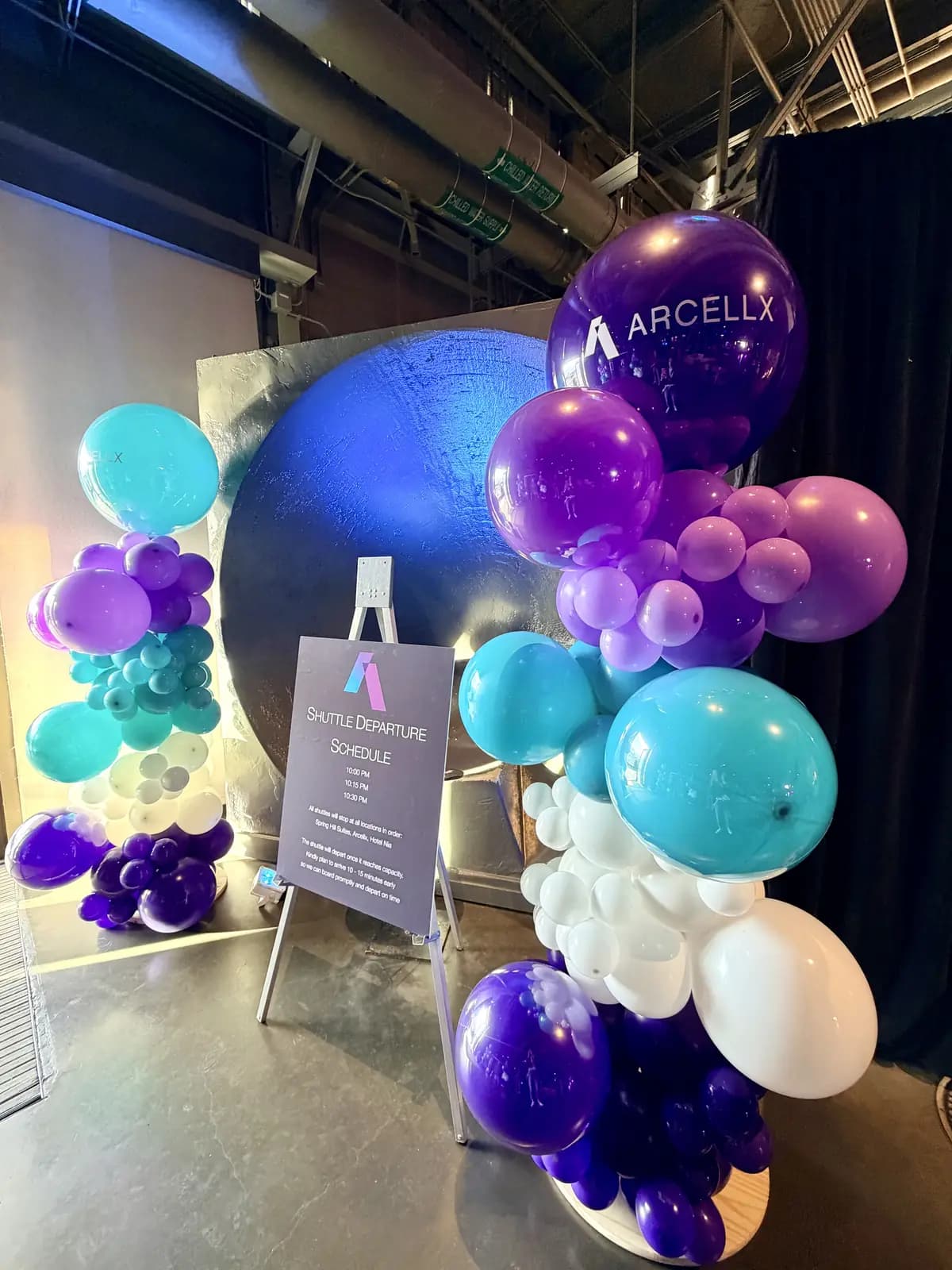 Arcellx Corporate Event Branded Balloon Column — view 01