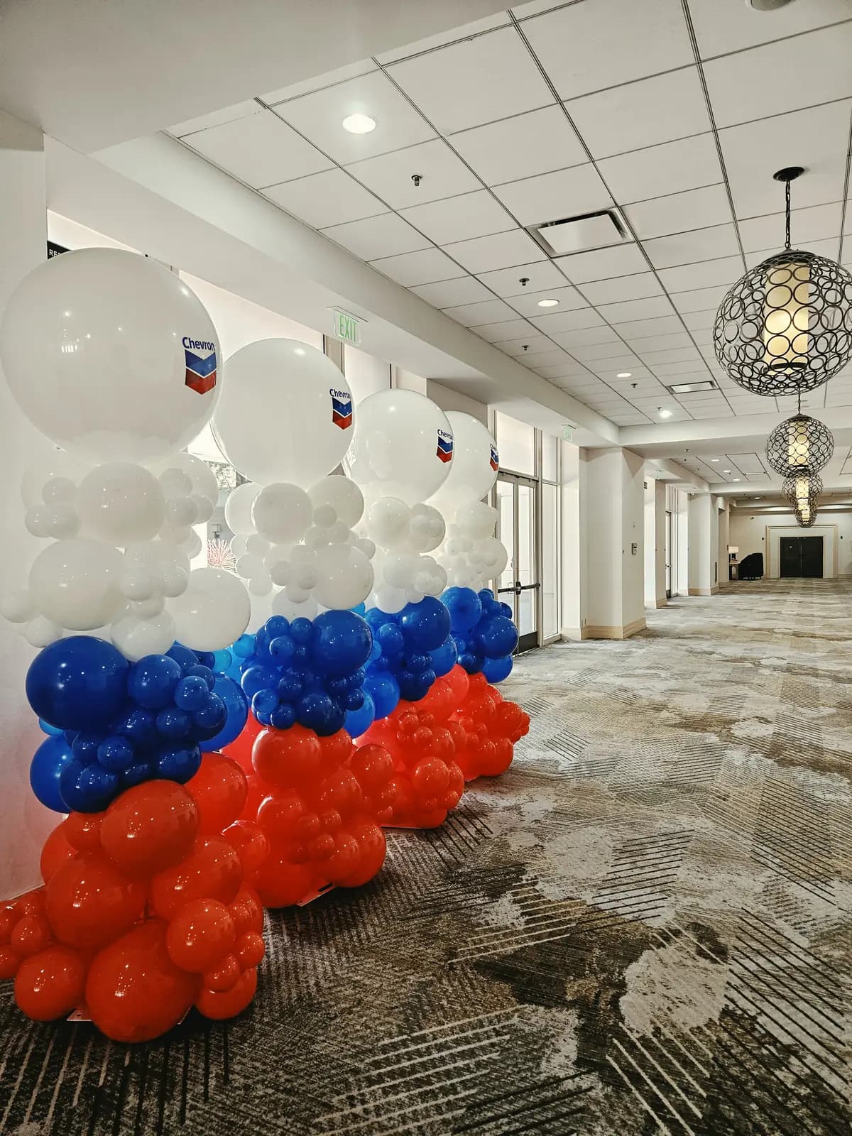Chevron Corporate Event Balloon Columns — view 01