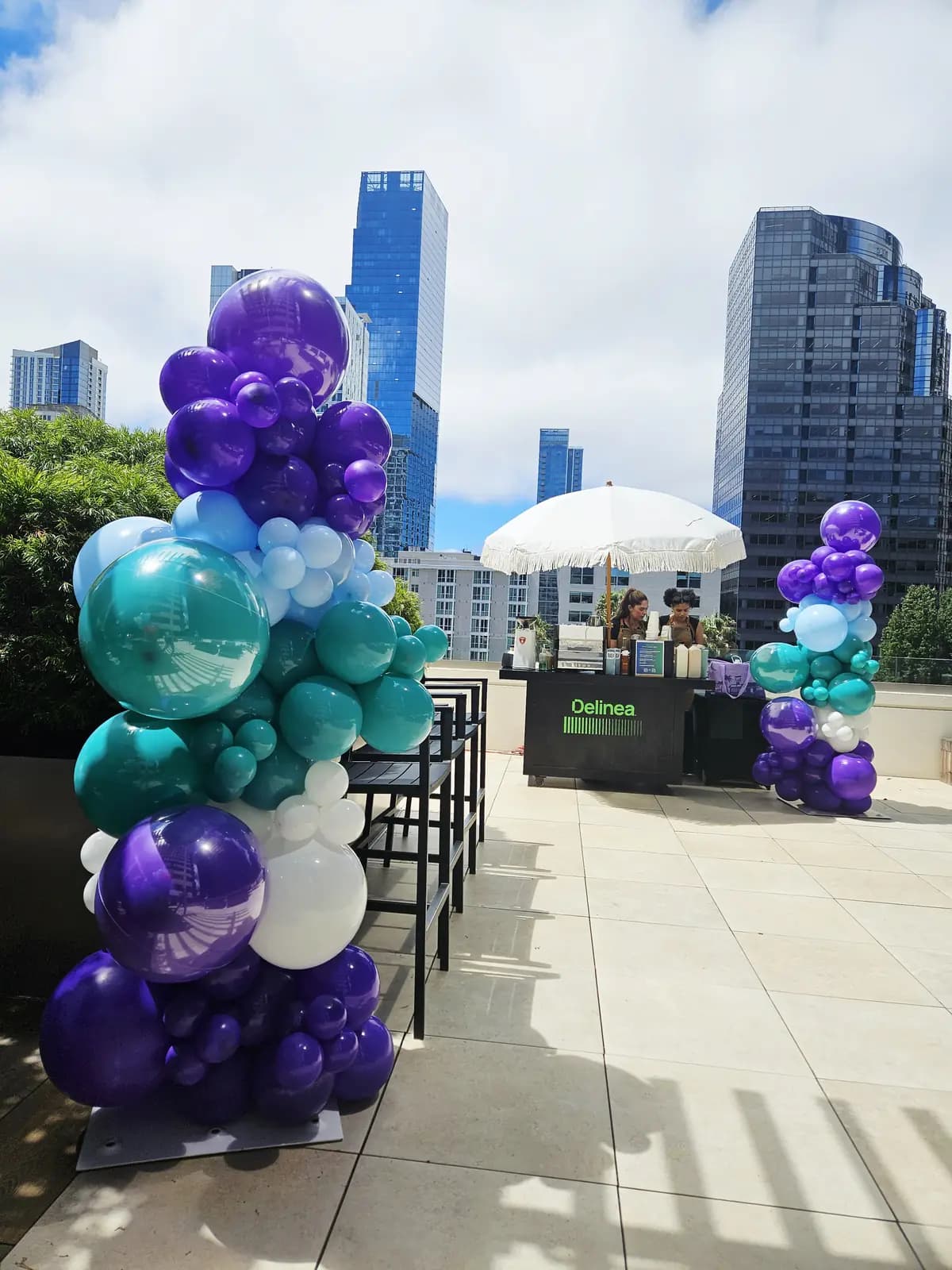 Delinea Rooftop Corporate Event Balloon Columns — view 02