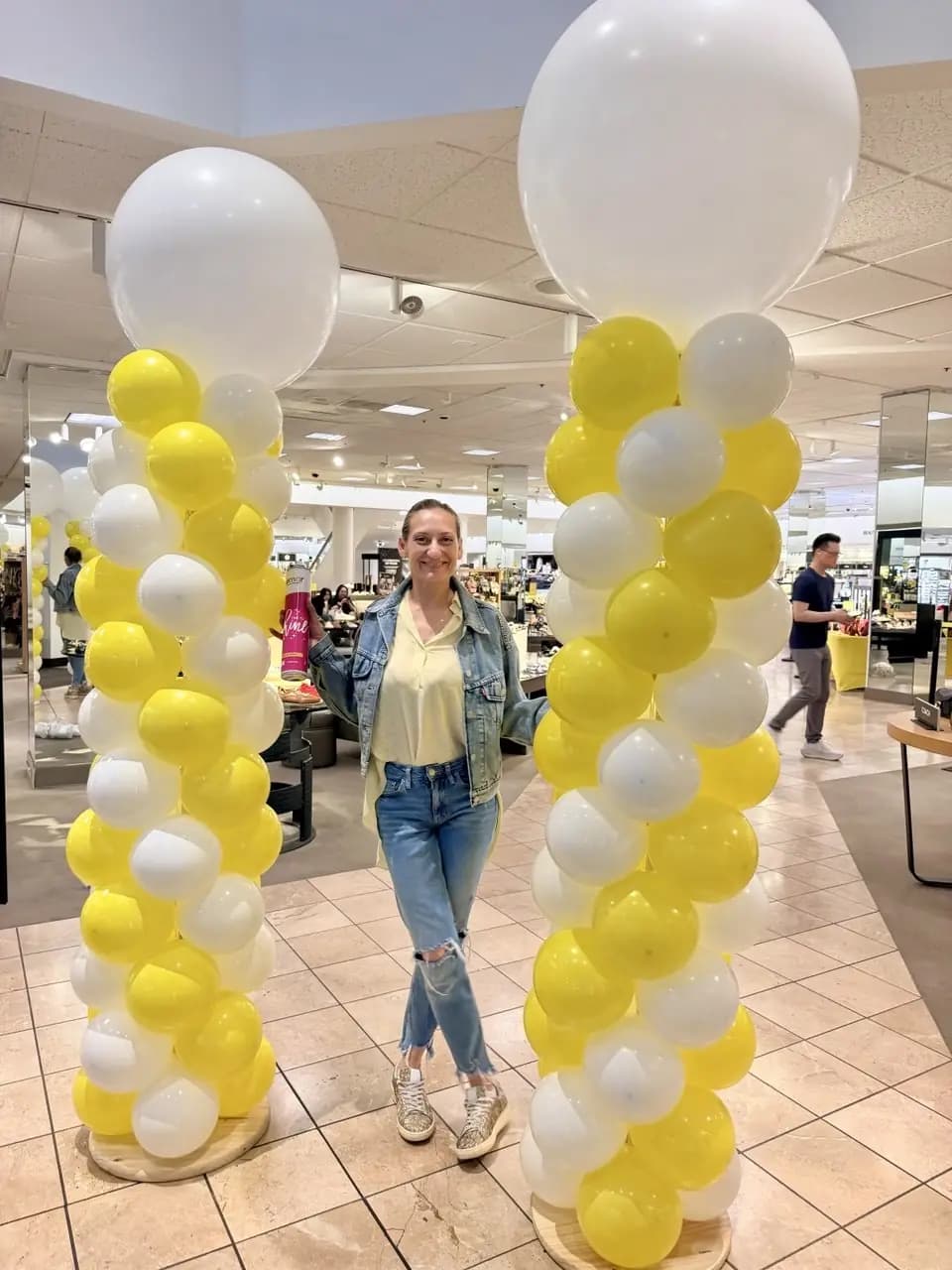Nordstrom Store Event Yellow White Balloon Columns — view 01