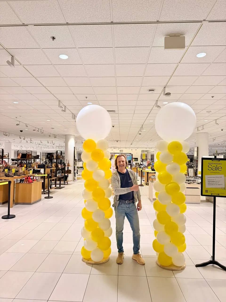 Nordstrom Store Event Yellow White Balloon Columns — view 02