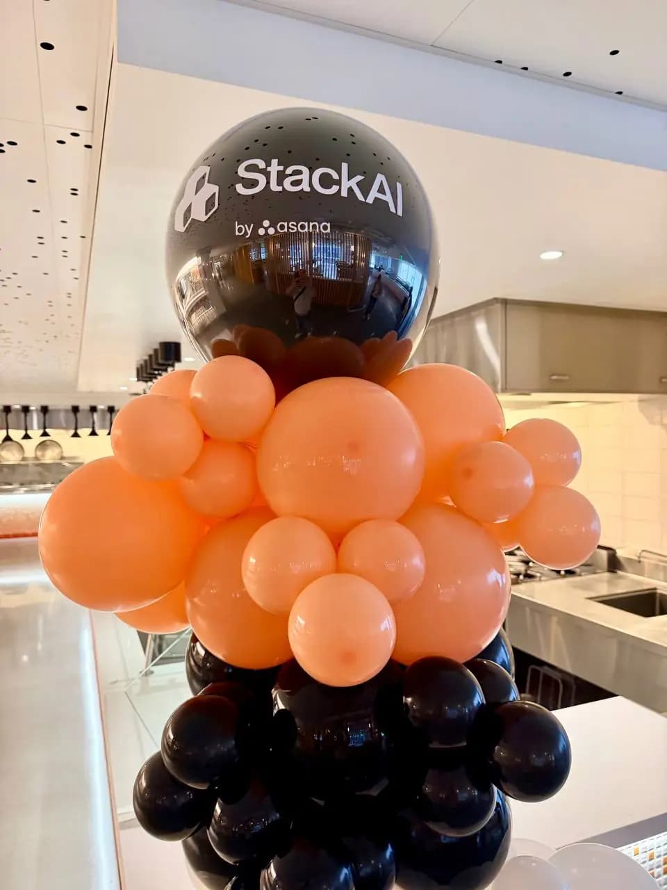 StackAI by Asana Branded Balloon Column Closeup — view 02