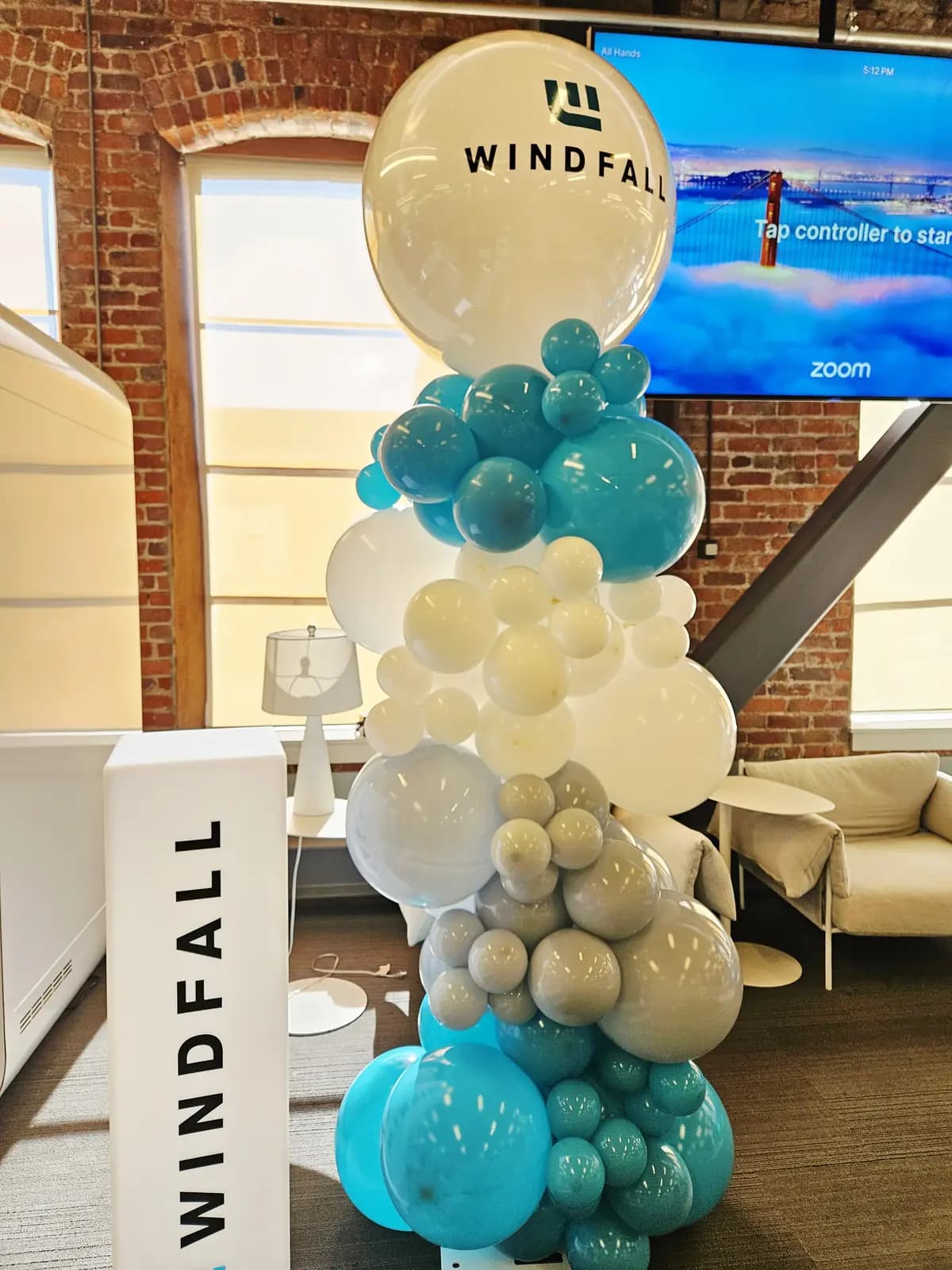 Windfall Branded Balloon Column Closeup — view 02