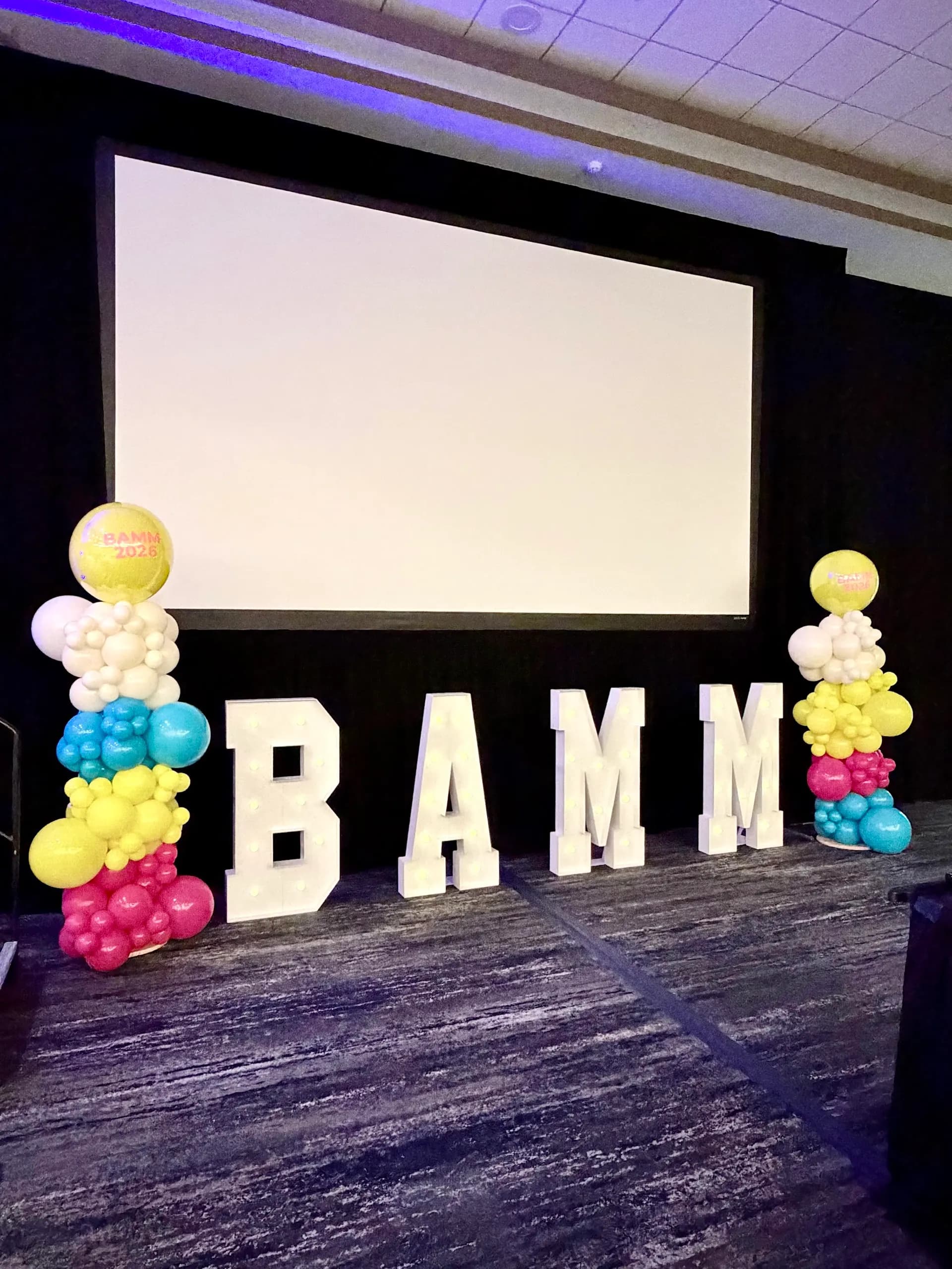 Large-scale corporate balloon installation installed on site for the Conference in Hyatt Regency San Francisco Airport, frame 5 of 7.