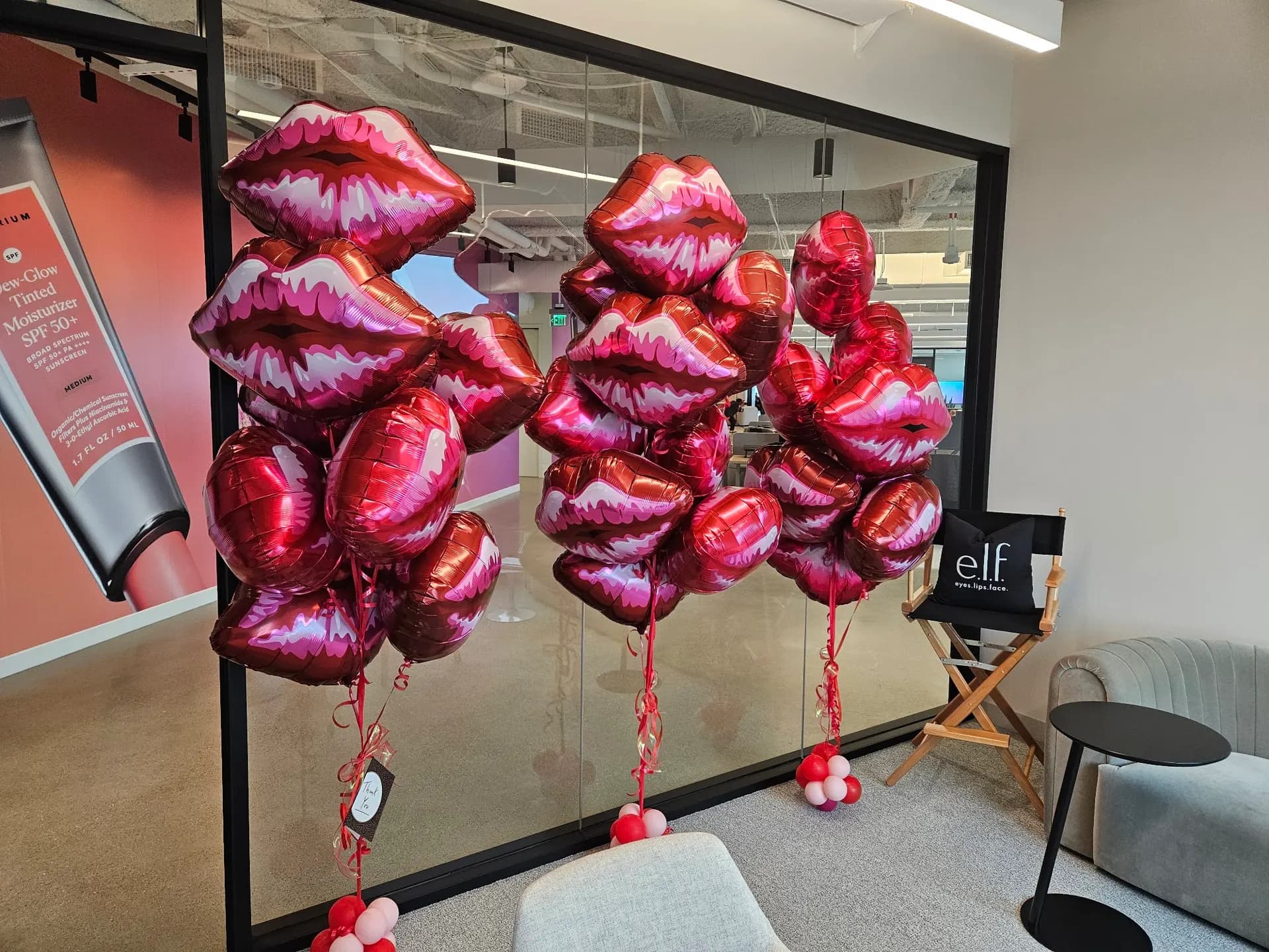 Valentine-themed balloon décor at the Valentine’s Day Office Event in San Francisco Bay Area.