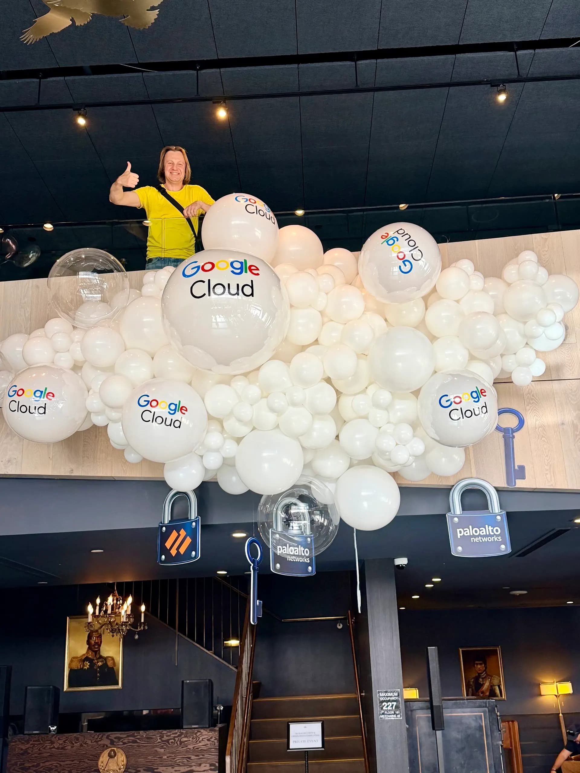 Luxury balloon installation at the High-End Corporate Event in San Francisco, California.
