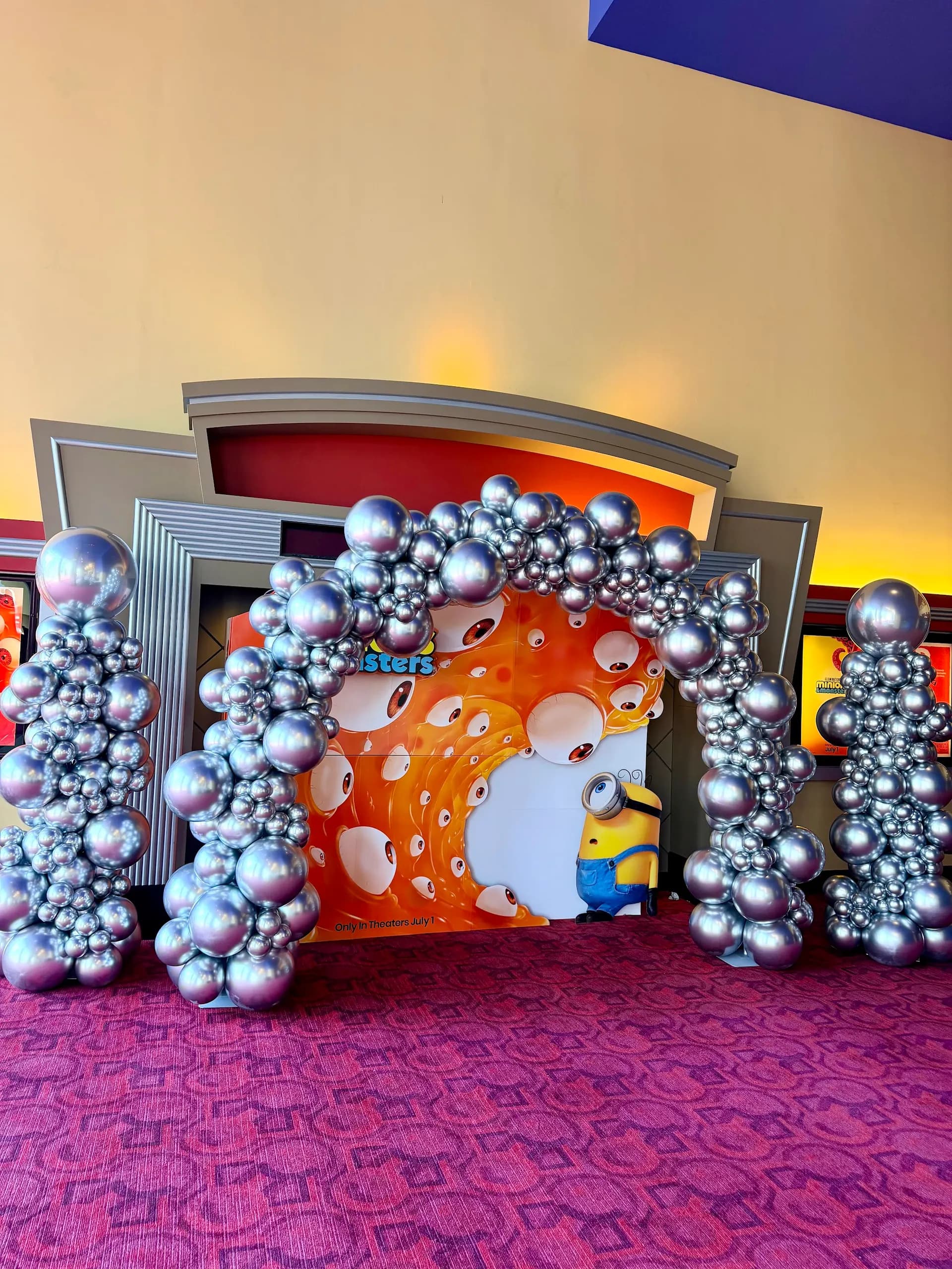 Themed corporate balloon décor at the Movie Premiere in AMC Metreon, San Francisco.